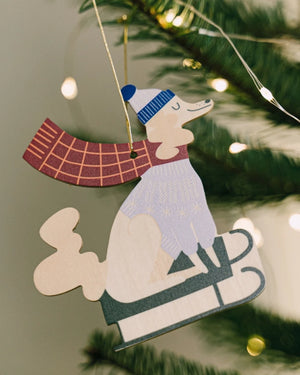 Hölzerner Weihnachtsbaum-Anhänger Hund