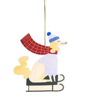 Hölzerner Weihnachtsbaum-Anhänger Hund