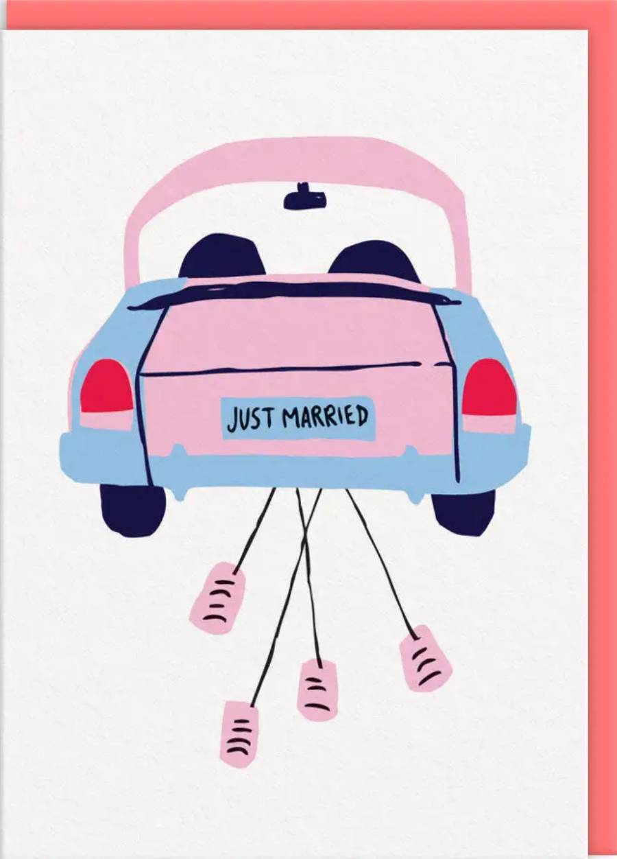 Cars And Cans Just Married Klappkarte