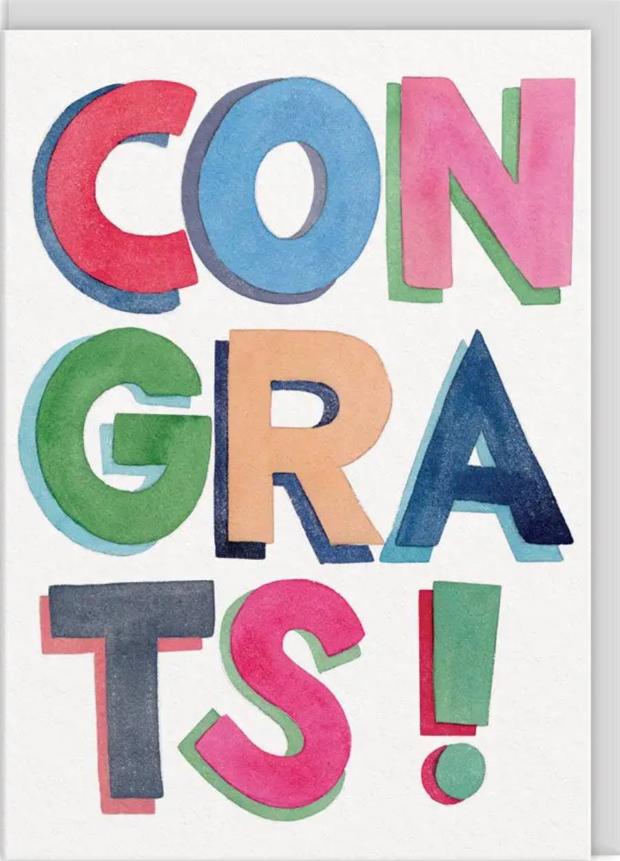 Congrats Lettering Klappkarte