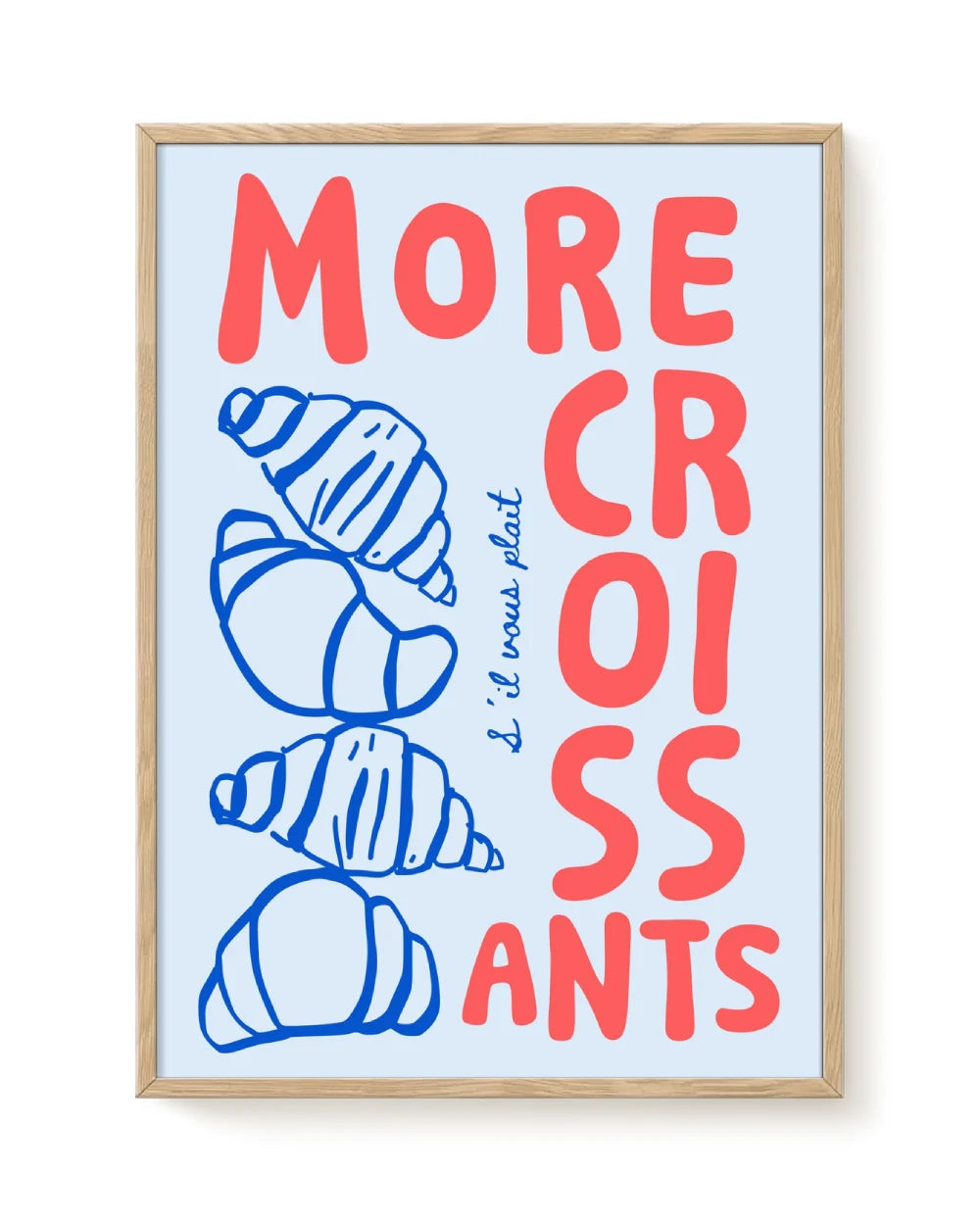 More Croissant Light blue/red Print (DinA3)
