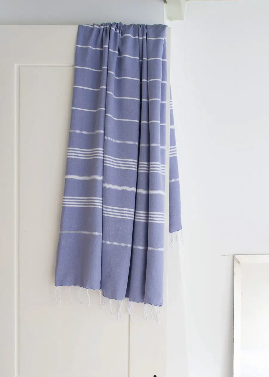 Hamamtuch Cornflower Blue White