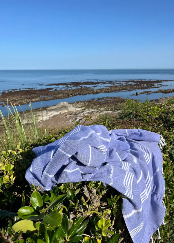 Hamamtuch Cornflower Blue White