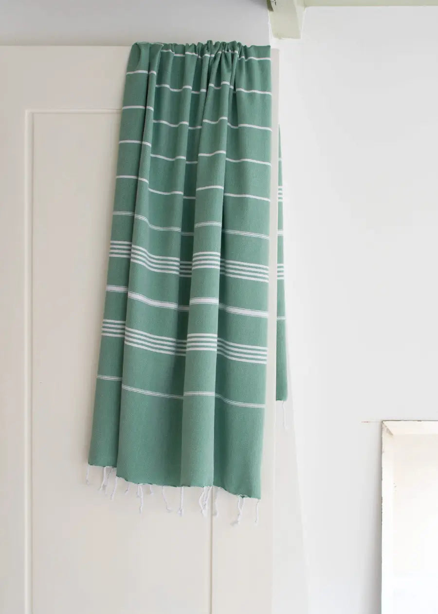 Hamamtuch Emerald Green White