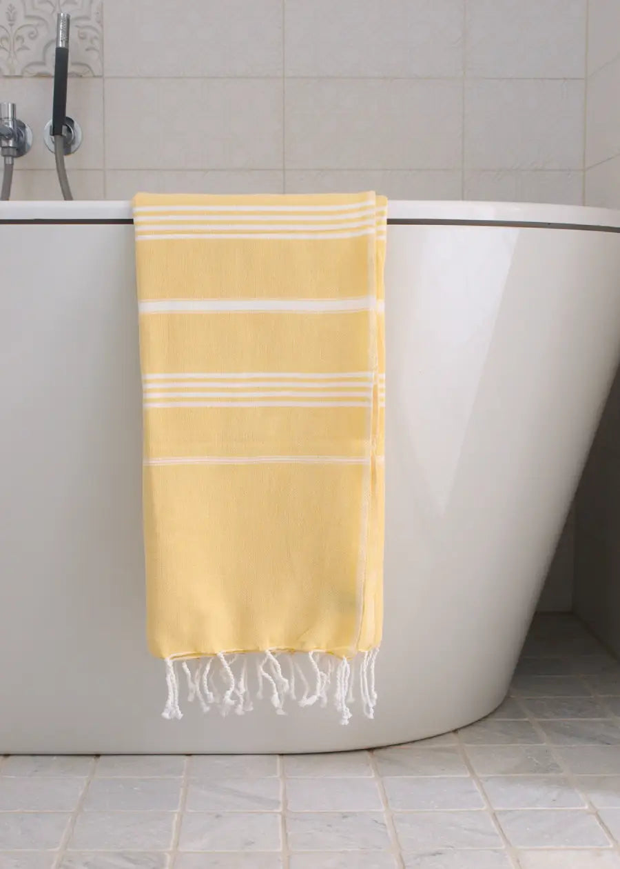 Hamamtuch Yellow White