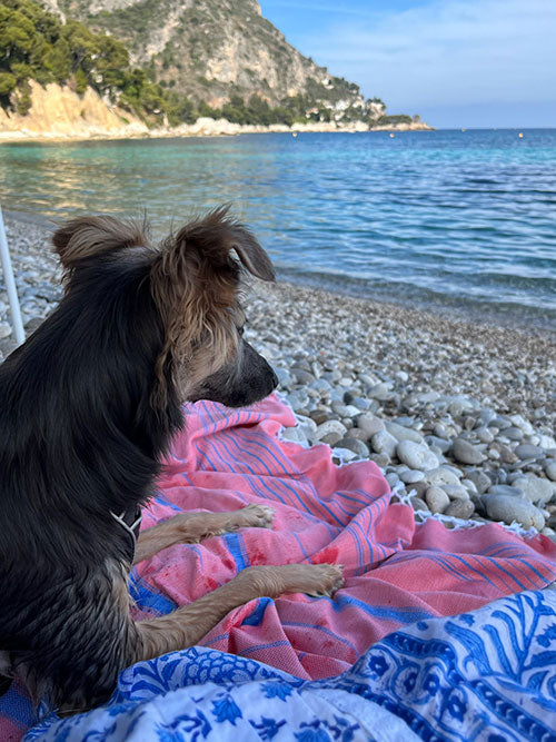 Ottomania - Hamamtuch Ege Coral Red Mediterranean Blue