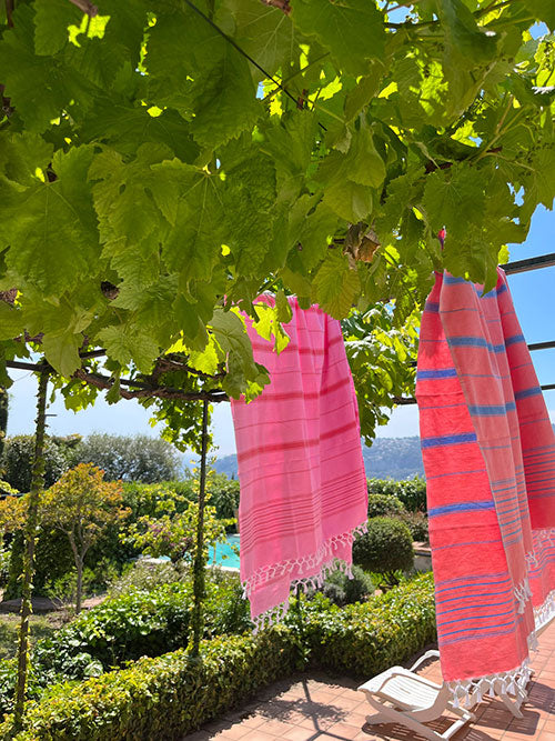 Ottomania - Hamamtuch Ege Coral Red Mediterranean Blue