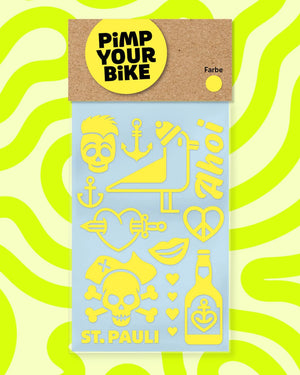 Sticker-Set Ahoi St. Pauli Neongelb