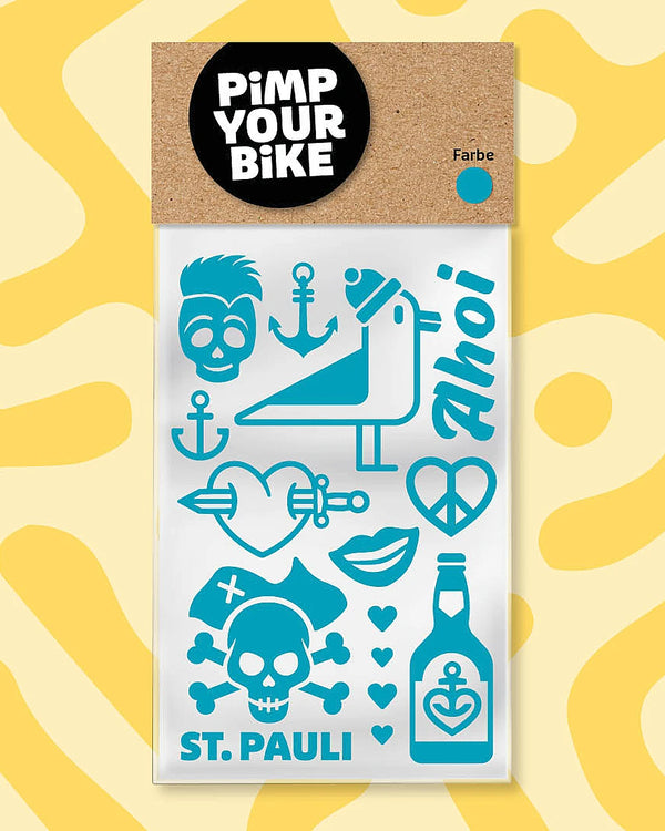 Sticker-Set Ahoi St. Pauli Türkisblau