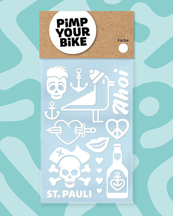 Sticker-Set Ahoi St. Pauli Weiss