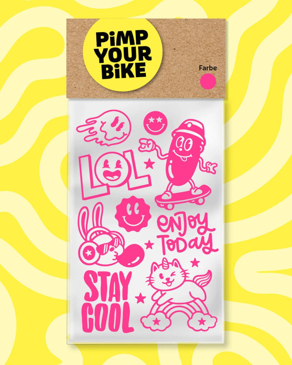 Sticker-Set Happy Day Neonpink