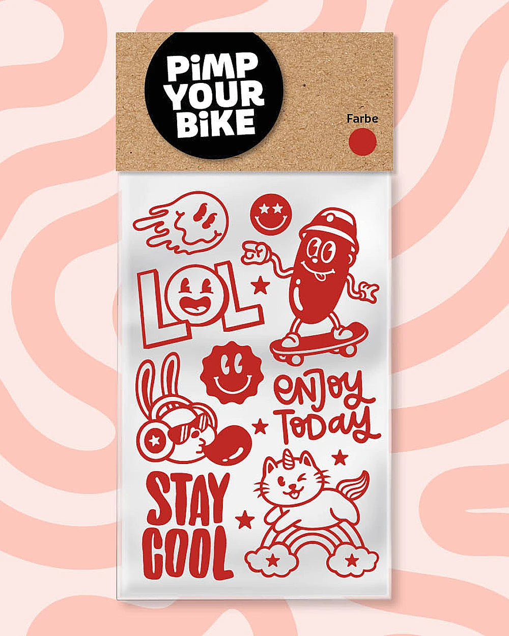 Sticker-Set Happy Day Rot