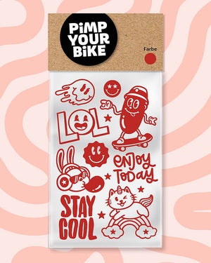 Sticker-Set Happy Day Rot