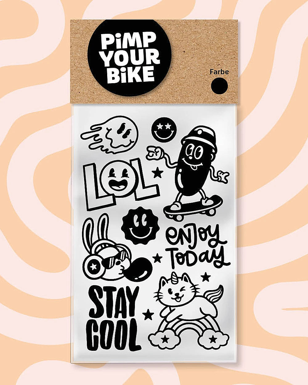 Sticker-Set Happy Day Schwarz