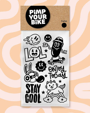 Sticker-Set Happy Day Schwarz