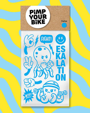 Sticker-Set Eskalation Hellblau