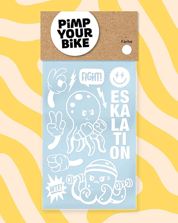 Sticker-Set Eskalation Weiss