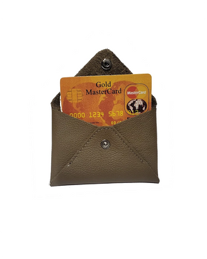 Royal Marais - Geldbörse aus upcyceltem Leder in Taupe - Grösse S