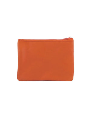 Royal Marais - Geldbörse mit 2 Reissverschlüssen aus upcyceltem Leder in Orange