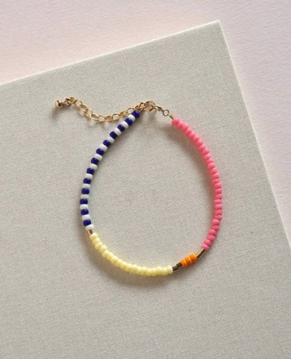 Lente Armband aus Glasperlen Pink - Citrus - Sailorstripes