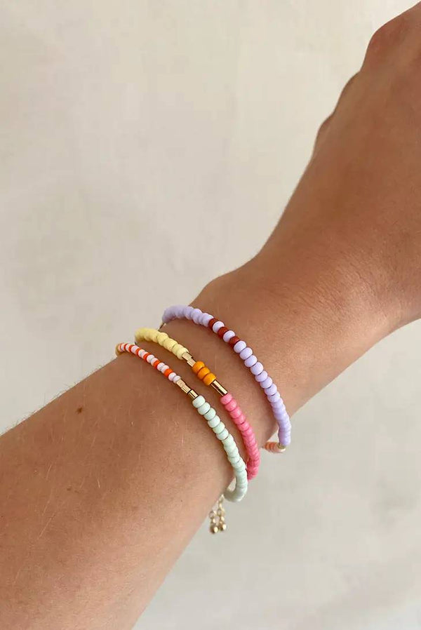 Lente Armband aus Glasperlen Pink - Citrus - Sailorstripes
