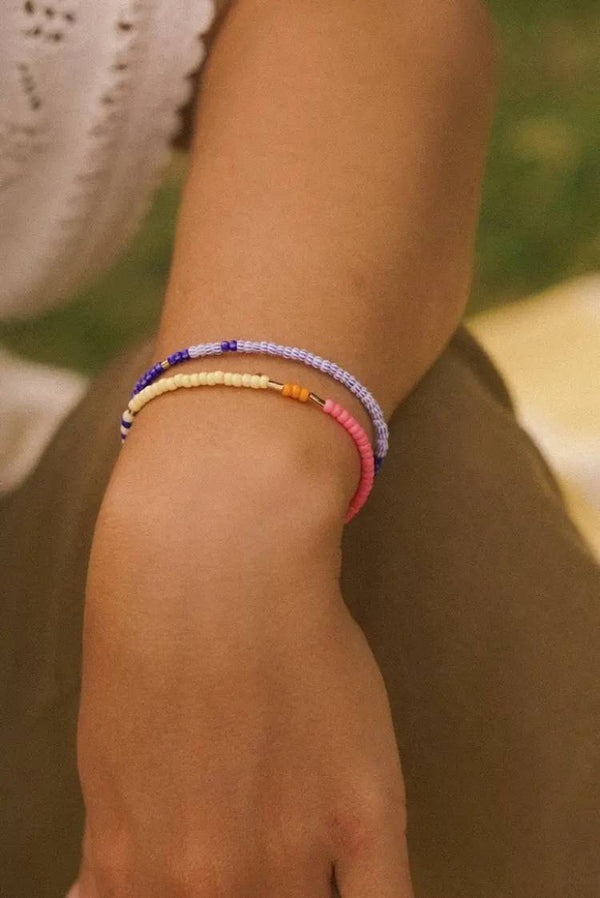 Lente Armband aus Glasperlen Pink - Citrus - Sailorstripes