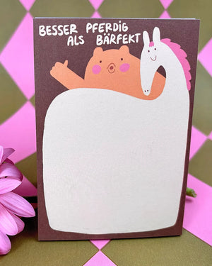 Besser Pferdig als Bärfekt Block - Slinga Illustration