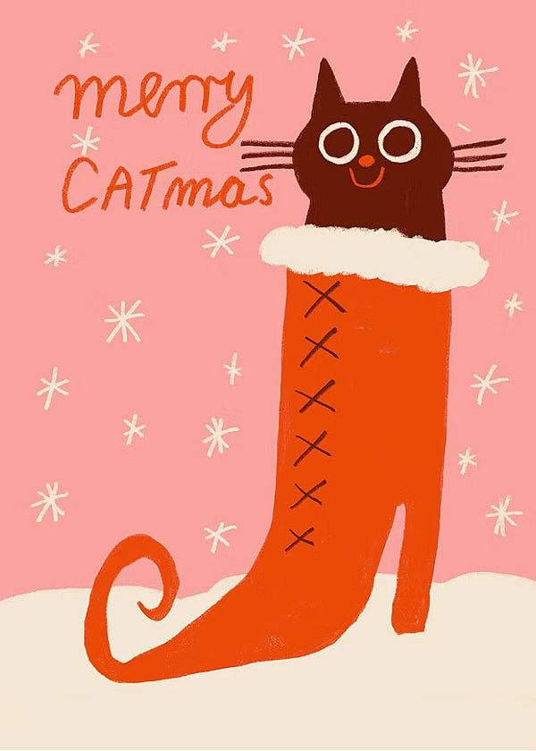 Merry Catmas Postkarte