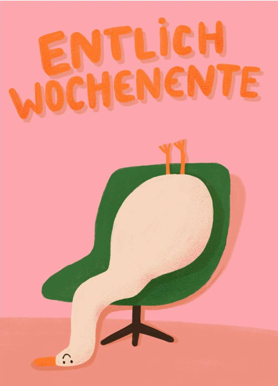 Entlich Wochenente Postkarte