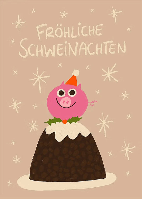 Fröhliche Schweinachten Postkarte