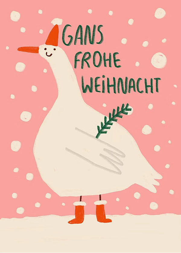Gans Frohe Weihnachten Postkarte