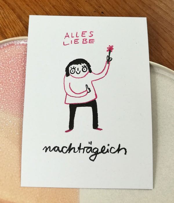 Alles Liebe nachträglich Postkarte