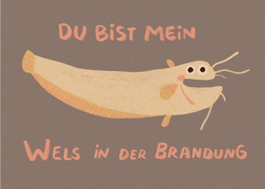 Wels in der Brandung Postkarte