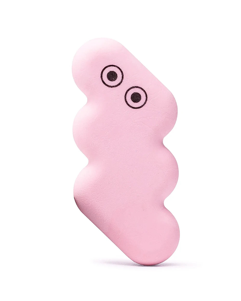 Studio Arhoj - Radiergummi Oop! Pink: Wellenförmiger, pastellrosa Radiergummi mit Augen, ideal für stressfreies Korrigieren, passt perfekt in jede Handgröße.