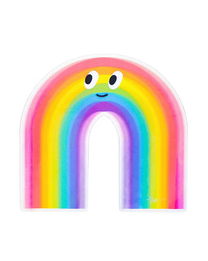 Studio Arhoj - Sticker Rainbow: Cartoon-Regenbogen mit Gesicht, ideal zum Verzieren von Laptop, Wasserflasche oder Skateboard. Fröhliches Design, nicht spülmaschinengeeignet.