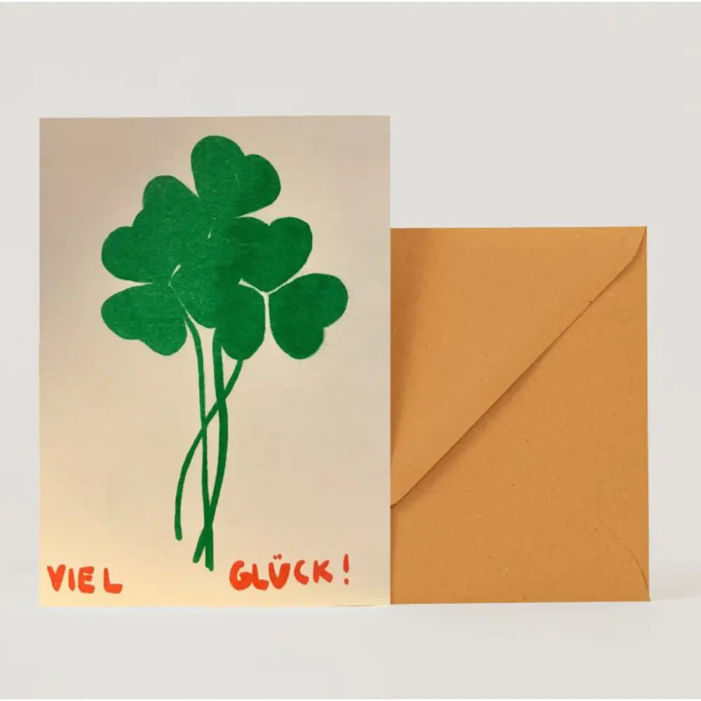 Good Luck Clover Klappkarte