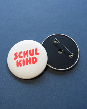 Button Schulkind Beige-Rot
