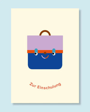 Zur Einschulung-Tornister Postkarte