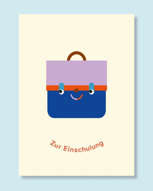 Zur Einschulung-Tornister Postkarte