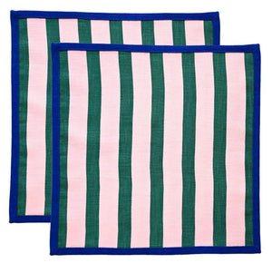 Serviette Mariniétte Rosa & Grün (2er Set)