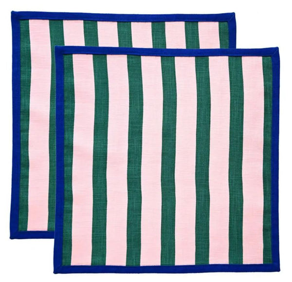 Serviette Mariniétte Rosa & Grün (2er Set)
