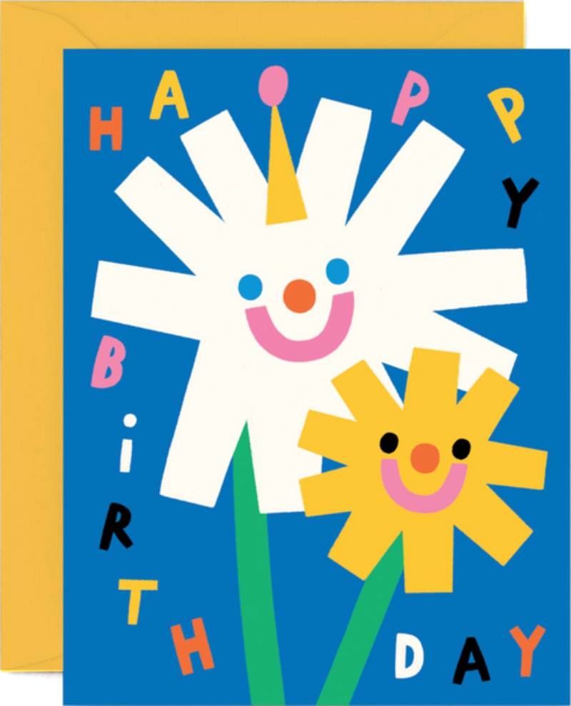 Wrap - Birthday Flowers Kids Klappkarte