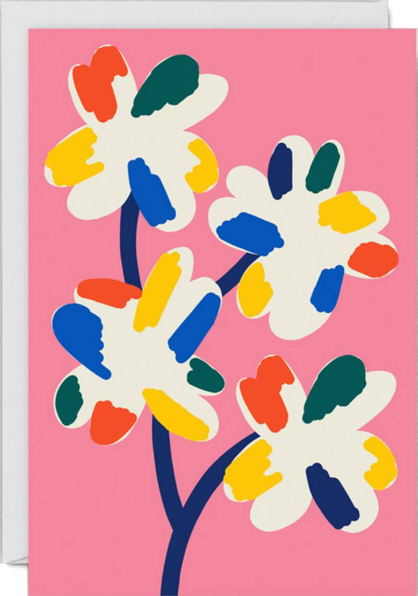 Four Flowers Klappkarte