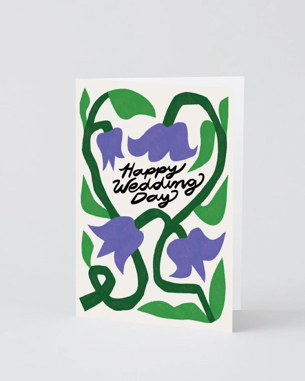 Wrap - Happy Wedding Day Flowers Klappkarte