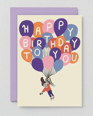 Happy Birthday To You Balloons Klappkarte