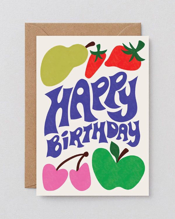 Wrap - Happy Birthday Fruits Klappkarte