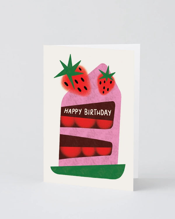 Wrap - Happy Birthday Strawberry Cake Klappkarte