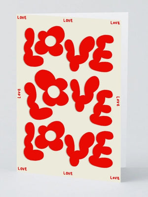 Wrap Love Love Love Embossed Klappkarte