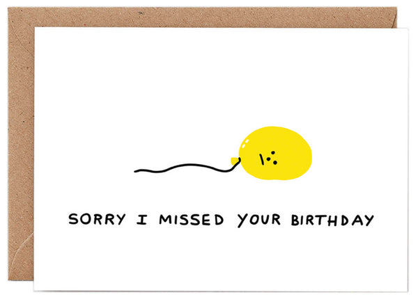 Sorry I Missed Balloon Klappkarte