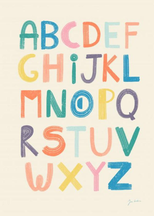 Groovy Alphabet Bright Print (30x40cm)